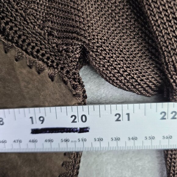 Womens Carducci Brown Suede & Rayon Patchwork Cardigan Jacket 1 Button Size M - Picture 5 of 8